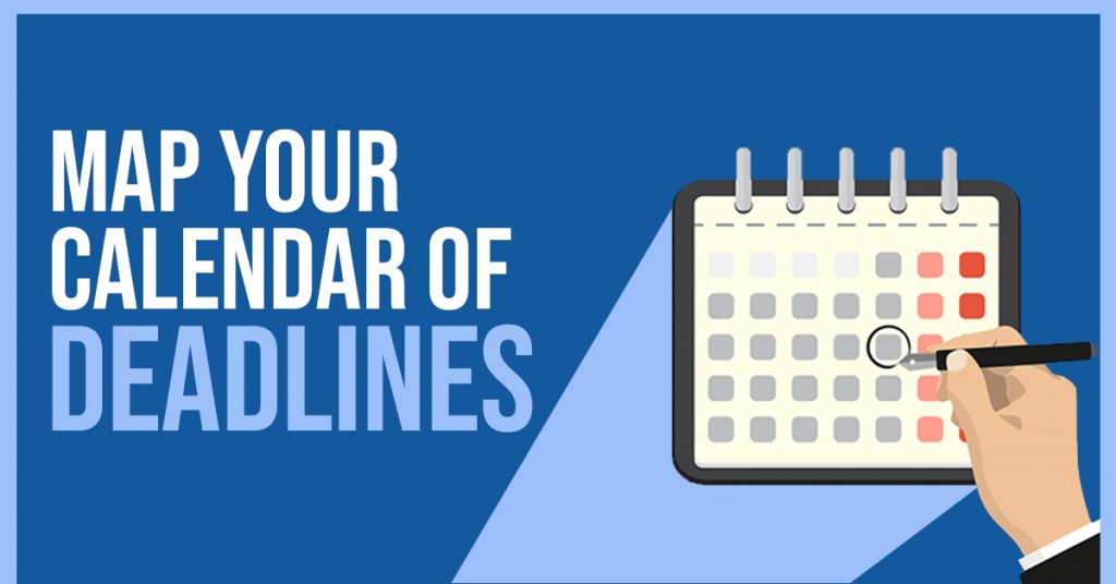 map your calendar of deadlines